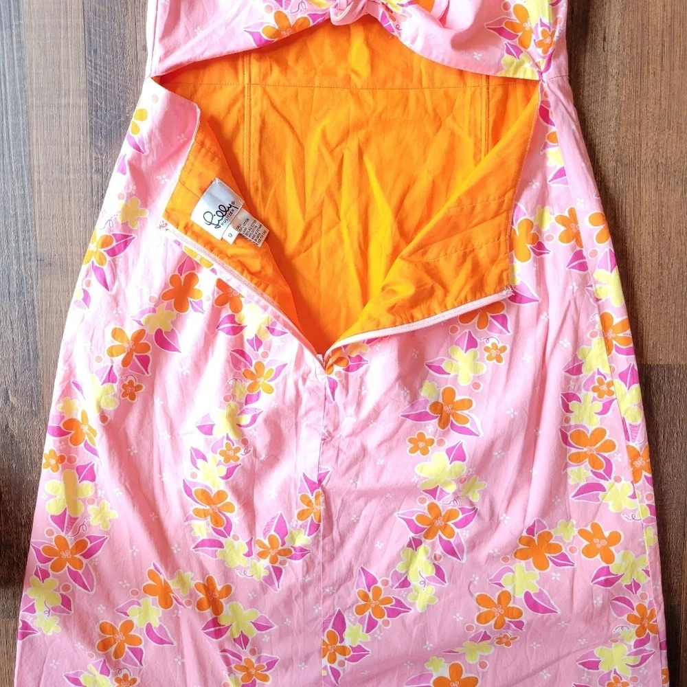 Vintage Lilly Pulitzer Sabrina Lei'd Back Floral Print Strapless Dress - Picture 4 of 11